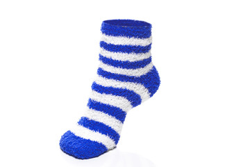 Blue Socks on White Background