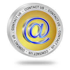 Fototapeta premium Button contact us - 3D illustration
