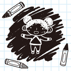 Chinese New Year; Chinese New Year girl doodle