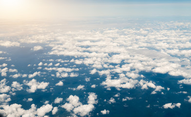 white cloud and blue sky from airplane