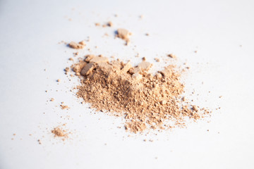 some powder  on a white background