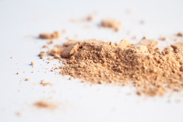 some powder  on a white background