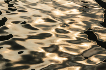 Abstract of Rippled Water in Gold Color
