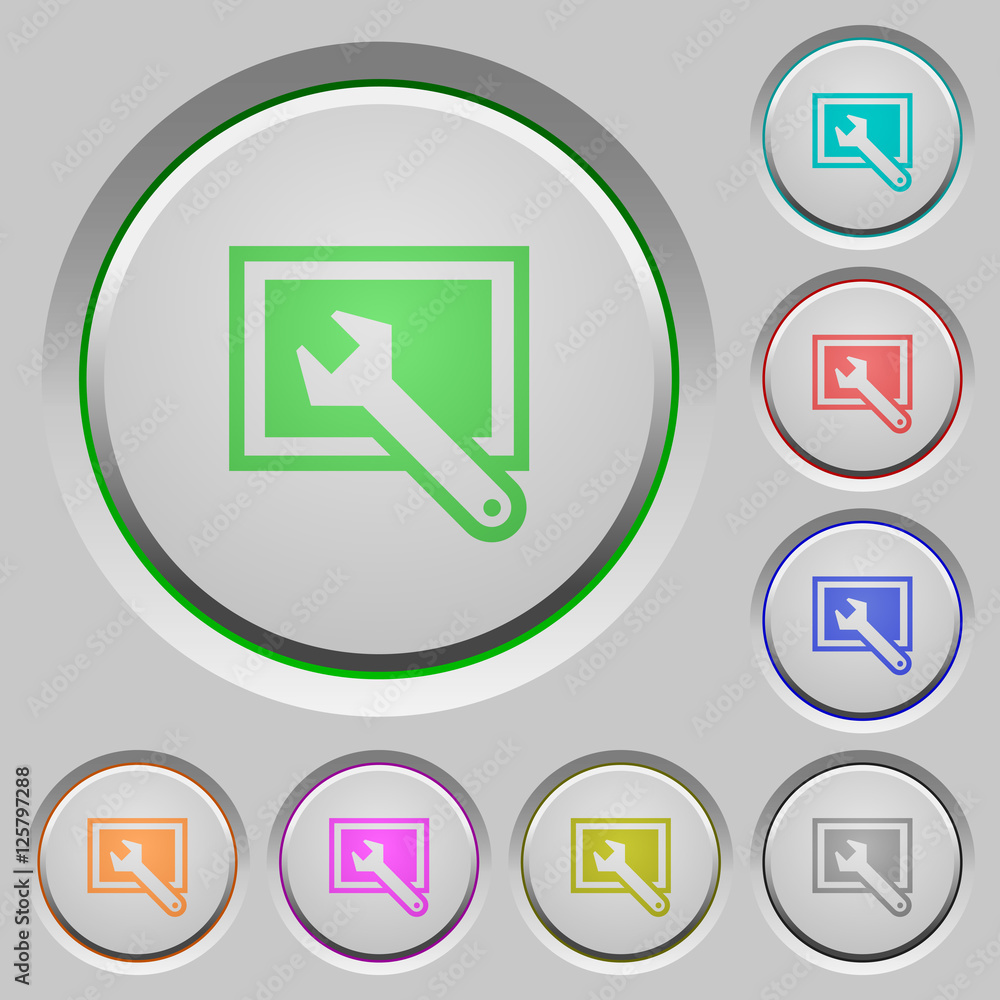 Poster screen settings push buttons