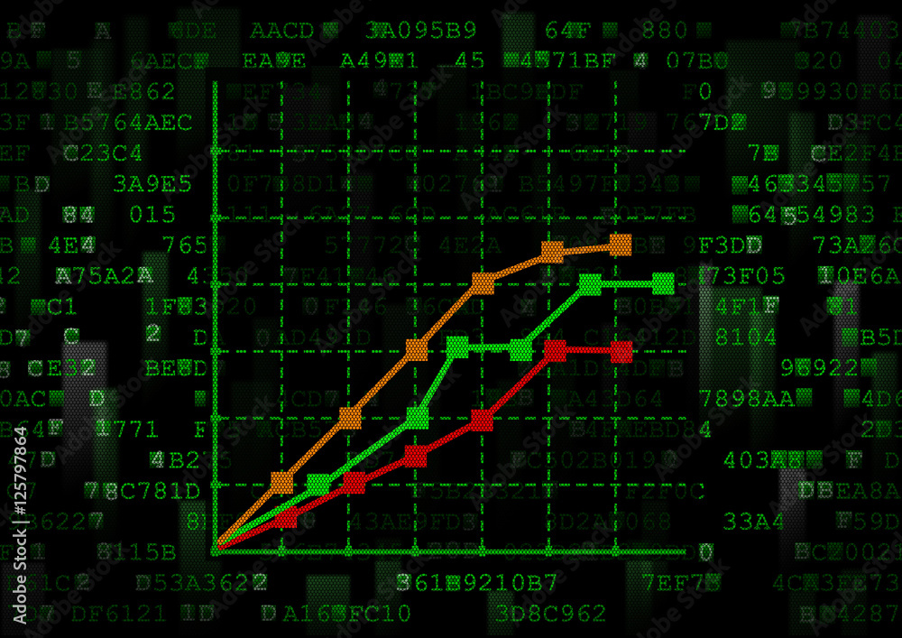 Fototapete This is a chart with multiple graphics data. This is the topic of computer statistics.