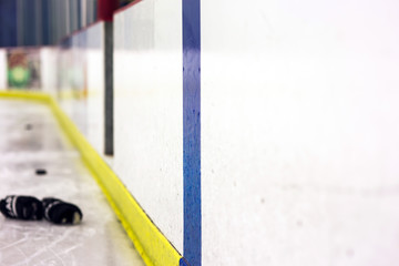 Boards and ice at a local rink