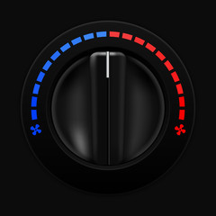Air temperature selector. Car dashboard black switch
