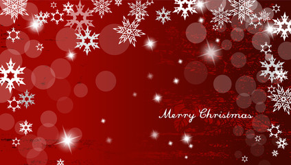 Abstract background with snowflakes and Merry Christmas text - h