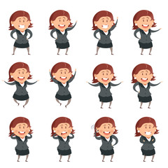 Set of cartoon business women2