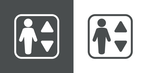 Icono plano ascensor en fondo degradado © teracreonte