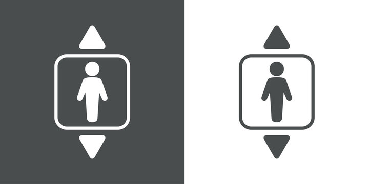 Icono plano ascensor en fondo degradado