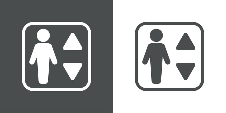 Icono plano ascensor en fondo degradado