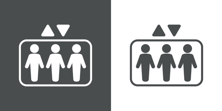 Icono plano ascensor en fondo degradado