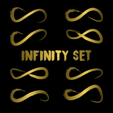 Infinity Symbol Collection Sets. Hand Drawn Logo Concept