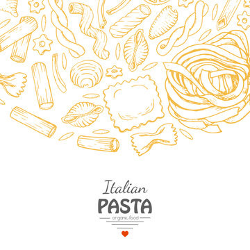 Vector Background With Italian Pasta