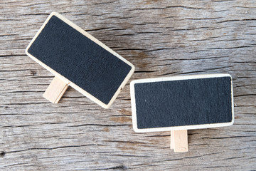 black board on wood background