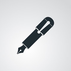 Icono plano pluma estilografica en fondo degradado