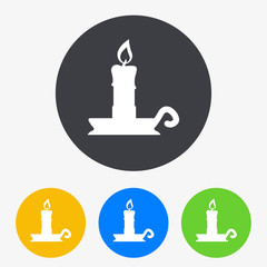 Icono plano portavelas en circulo varios colores