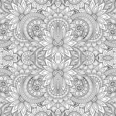 Vector Seamless Abstract Black and White Tribal Pattern