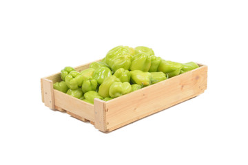 Green bell peppers isolated on white