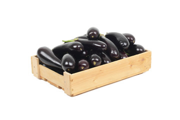 Eggplant or aubergine vegetable isolated on white background