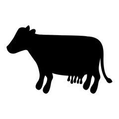 silhouette of cow icon. farm animal over white background. vector illustration
