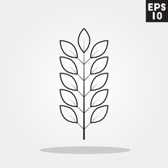 Leaf icon in trendy flat style isolated on color background. Autumn symbol for your design, logo, UI. Vector illustration, EPS10.