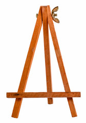 Little woode easel for artists isolated on white background