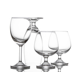 Empty Wineglass,shot on white isolated..