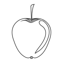 silhouette of apple fruit icon. healthy food design. vector illustration