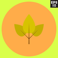 Leaf icon in trendy flat style isolated on color background. Autumn symbol for your design, logo, UI. Vector illustration, EPS10.