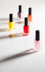 Nail polish on white background
