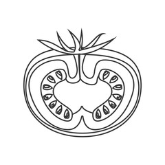 silhouette of tomato vegetable icon. healthy food design. vector illustration