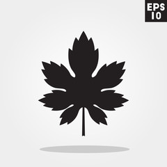 Maple leaf icon in trendy flat style isolated on color background. Autumn symbol for your design, logo, UI. Vector illustration, EPS10.