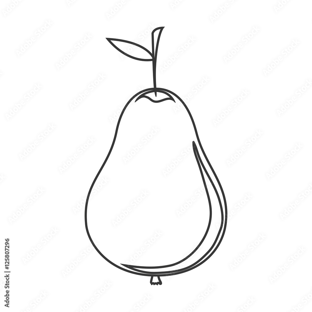 Canvas Prints silhouette of pear fruit icon. healthy food design. vector illustration