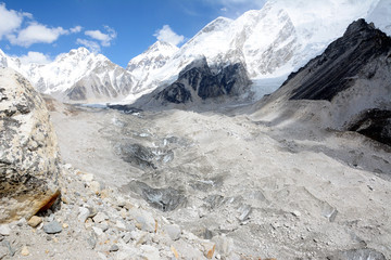Fototapeta na wymiar Hiking in Khumbu Valley in Himalayas mountains, Kala Pattar and Everest Base camp trek, Nepal.