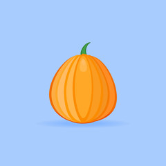 Pumpkin flat style icon. Vector illustration.