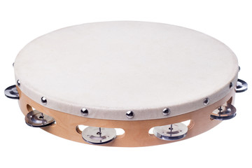 Tambourine isolated on white