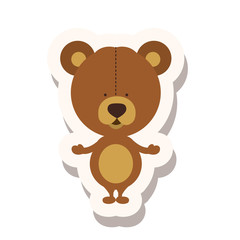 cute teddy bear toy icon over white background. toys kids design. vector illustration