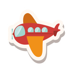 colorful airplane icon over white background. toys kids design. vector illustration
