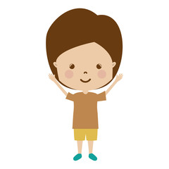 cartoon boy smiling icon over white background. vector illustration