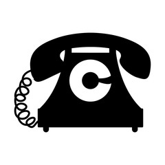 retro telephone icon over white background. vector illustration