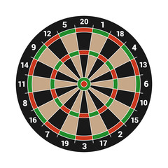 Dartboard Isolated on White Background. Vector