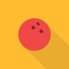 Bowling ball isolated on background. Bowling ball in cartoon flat style. Vector icon