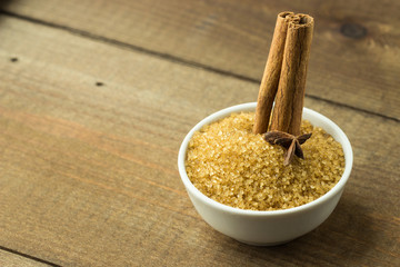 Brown Sugar Bowl with Cinnamon Sticks and Anise Star