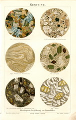 Photomicrographs of rocks (from Meyers Lexikon, 1895, 7/476/477)

