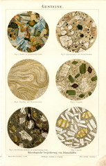 Photomicrographs of rocks (from Meyers Lexikon, 1895, 7/476/477)

