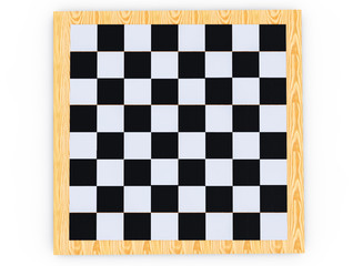 chess board on a white background 3d render