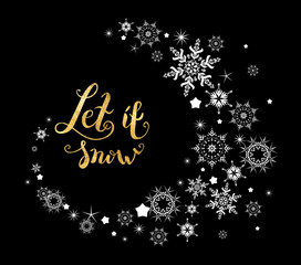Snow gold lettering