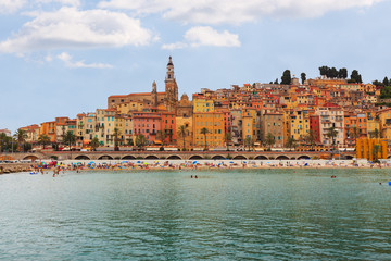 Obraz premium the colorful old town Menton on french Riviera